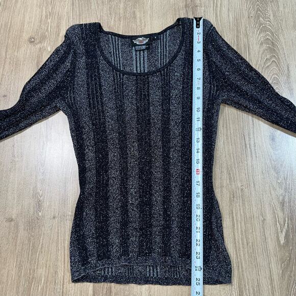 Harley Davidson Vintage 2007 Size Medium Sparkly Shimmer Goth Punk Grunge Shirt - Picture 11 of 11